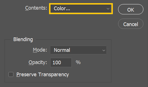 How to select a color to fill in Photoshop?