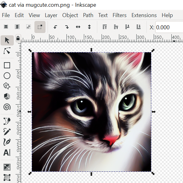 Cute drawing of a cat. A sample image for the "photo to vector" tutorial using Inkscape.
