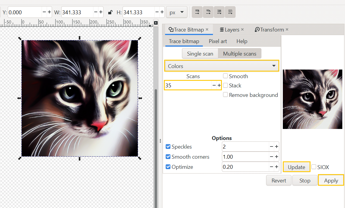 Step by step tutorial of changing a photo to SVG vector graphic for free using Inkscape.  