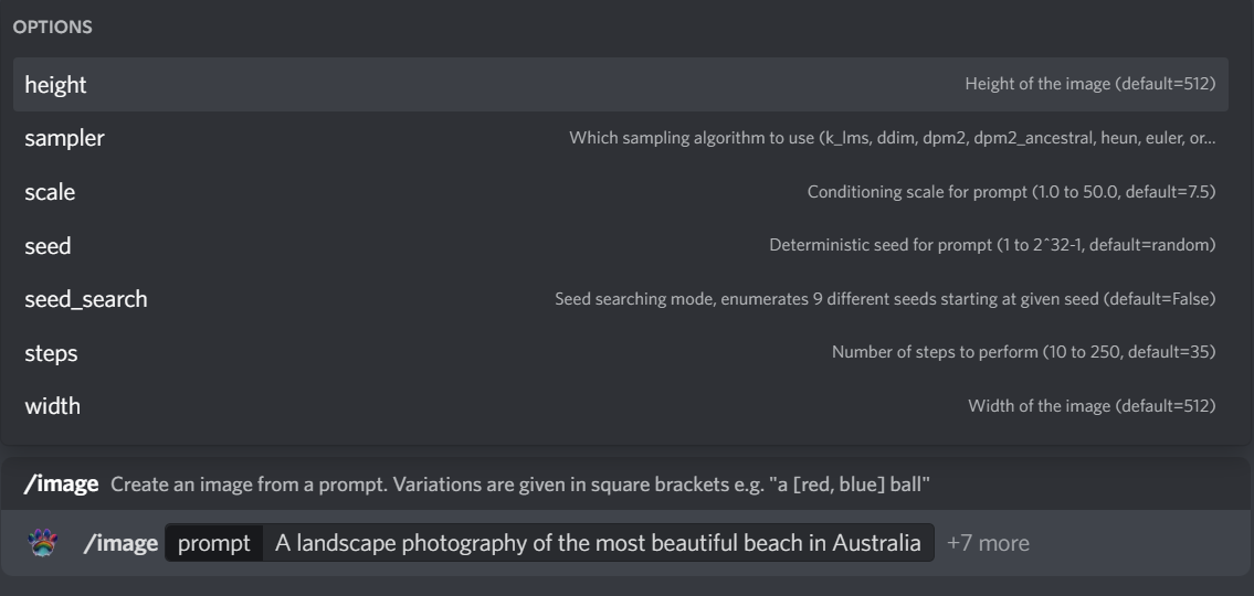 A screenshot showing how to create an AI art for a beautiful landscape photo.