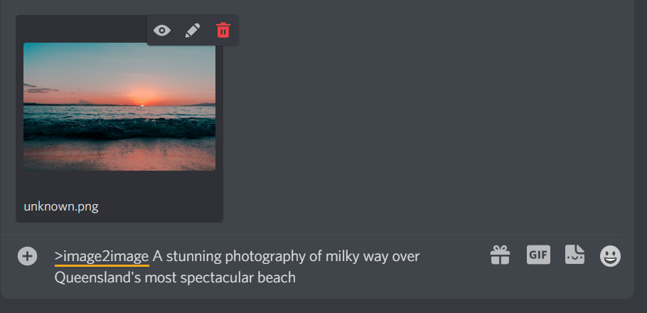 Tutorial on how to use Discord to make AI art using an existing image.